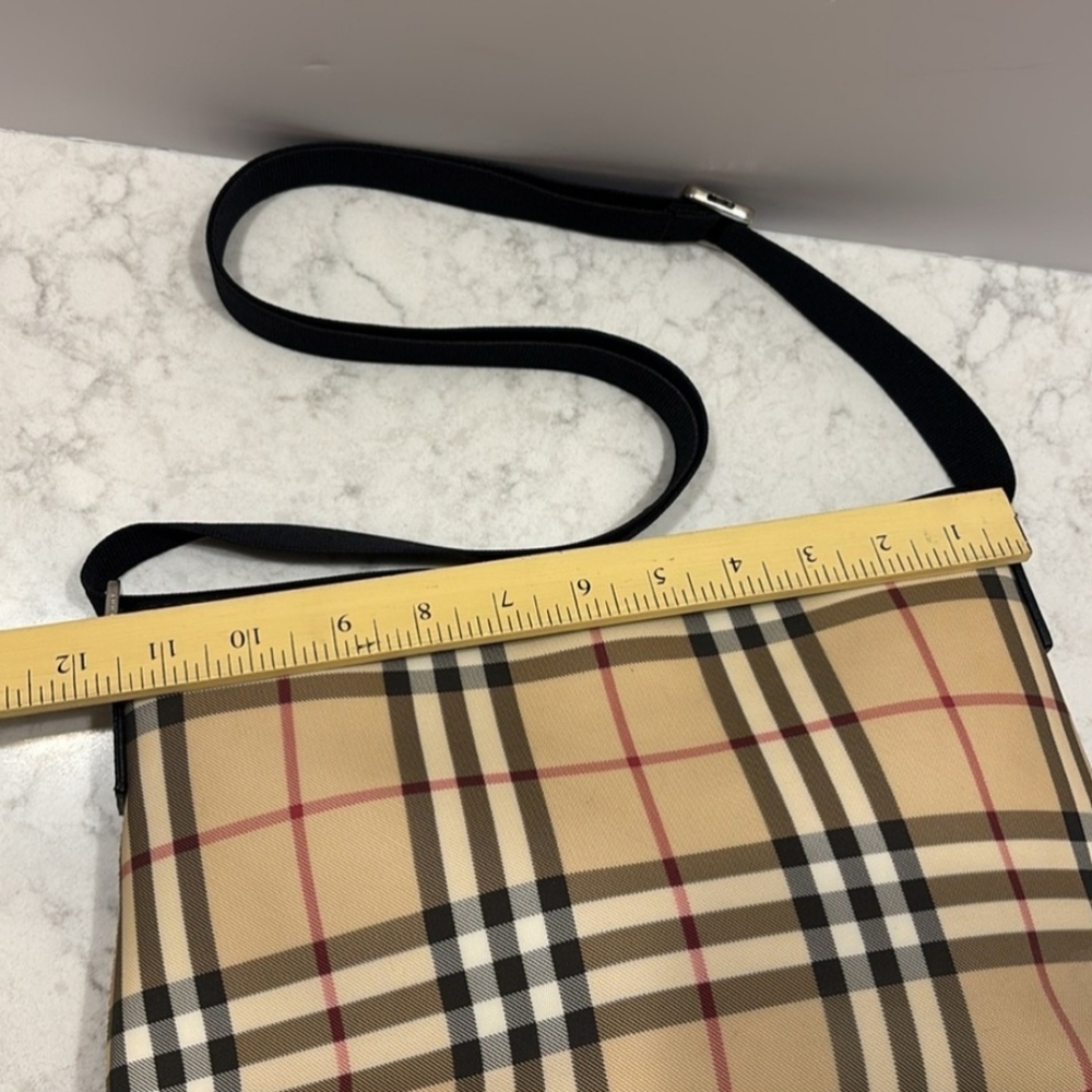 Vintage Burberry Multi Canvas Nova Check Adjustable Crossbody Purse Handbag - Picture 9 of 9